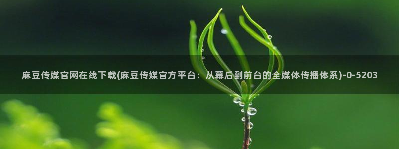 麻豆传媒官网免费观看：麻豆传媒官网在线下载(麻豆传媒官方平台：从幕后到前台的全媒体传播体系)